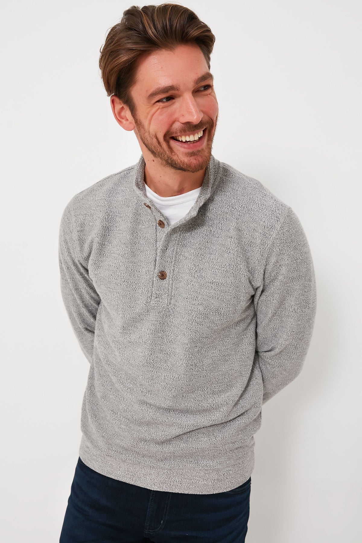 Gray Clayton Textured Pullover