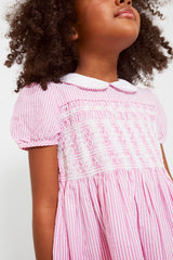 Striped Smocked Cotton Seersucker Dress