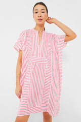 Exclusive Pink Stripe Emerson Short Caftan