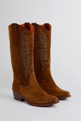 Peat Goldie Embroidered Suede Cowboy Boots
