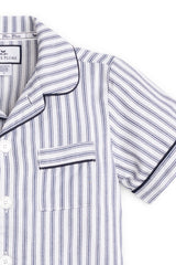 Kid's Navy French Ticking Short Set