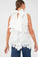 Blanc Guipure Lace Mason Top
