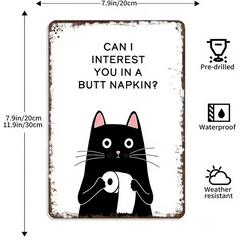 Vintage Black & White Cat Wall Art