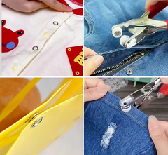 Metal snap fastener set