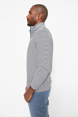Navy Perth Sugar Stripe Performance Quarter-Zip