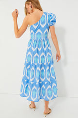 Exclusive Blue Odisha One Shoulder Maxi Dress