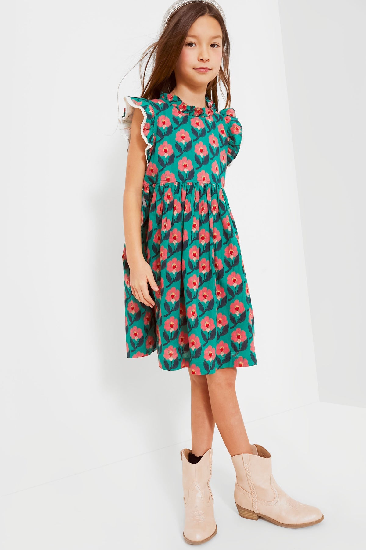 Green Ikat Floral Leila Dress