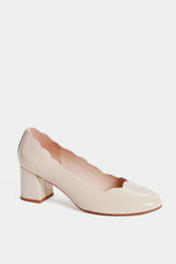Beige Wave Patent Heels
