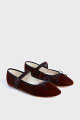 Sienna Velvet Chiara Mary Jane Flats
