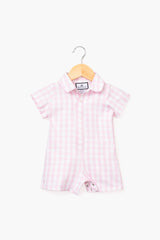 Pink Infant Gingham Summer Romper