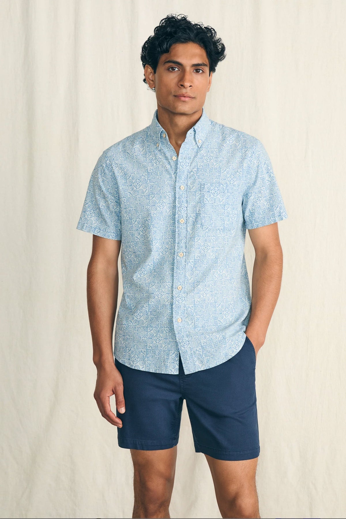 South Pacific Geo Stretch Playa Shirt