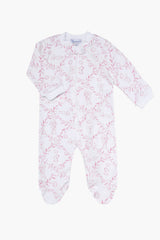 Pink Bears Trellace Zipper Footie