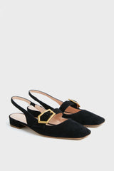 Black Suede Mandolin Flats