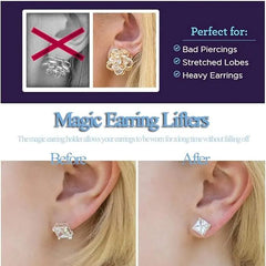 Ear stud auxiliary device to prevent drooping and falling off