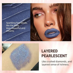 Pearlescent shimmering lip gloss
