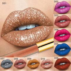 Pearlescent shimmering lip gloss