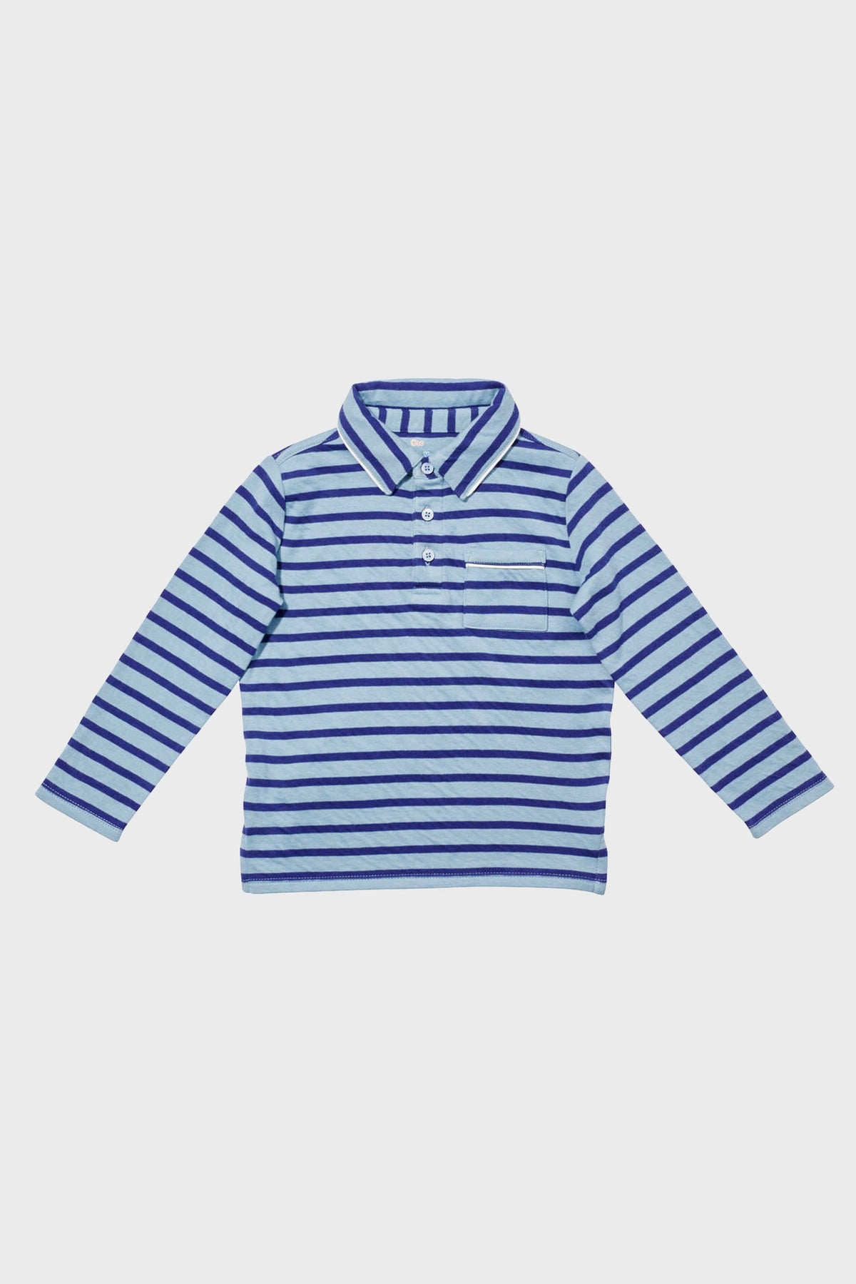 Sky Stripe Parker Long Sleeve Polo