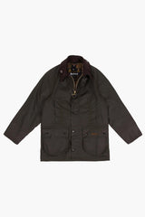 Boys Olive Beaufort Wax Jacket