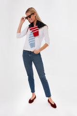 White Modern Slub Long Sleeve Tee
