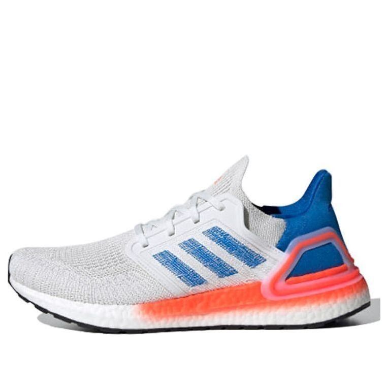 adidas Ultraboost 20 Shoes 'Crystal White Glow Blue Solar Red' EG0708