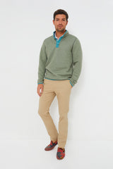 Blue Heather Plus Olive Corbet Reversible Pullover