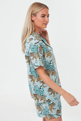 Mint Bagheera Leopard Short PJ Set