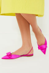Fuxia Satin Belinda Flats
