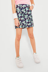 Navy Aim 4 Way Stretch Skort With Back Pleats