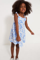 Roses in Blue Paperbag Ruffle Sundress