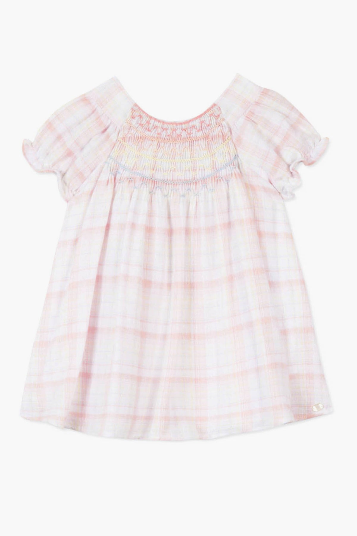 Pink and White Smocked Dress