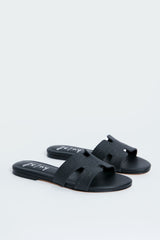 Black Raffia Alibi Sandals