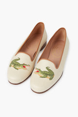 Natural Panama Gator Slippers