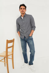 Navy White Check Movement Shirt