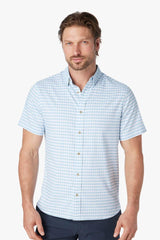 Cerulean Check Woven Short Sleeve Windward Shirt