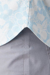 Light Blue Hibiscus Short Sleeve Windward Shirt