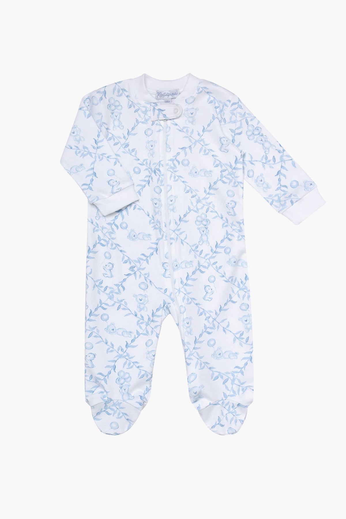 Blue Bears Trellace Zipper Footie