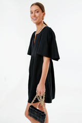 Black Finley Flutter Sleeve Dress