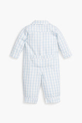 Infant Light Blue Gingham Romper