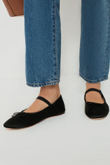 Black Satin Leonie Soft Ballet Flats