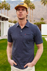 Heathered Navy Sunwashed Polo