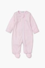 Pink Classic Rib Zipper Footie