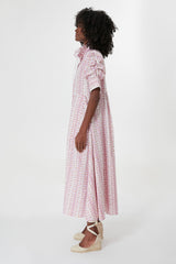 Pink Floral Venetia Midi Dress