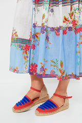 Orange and Blue Low Mary Jane Dali Espadrilles