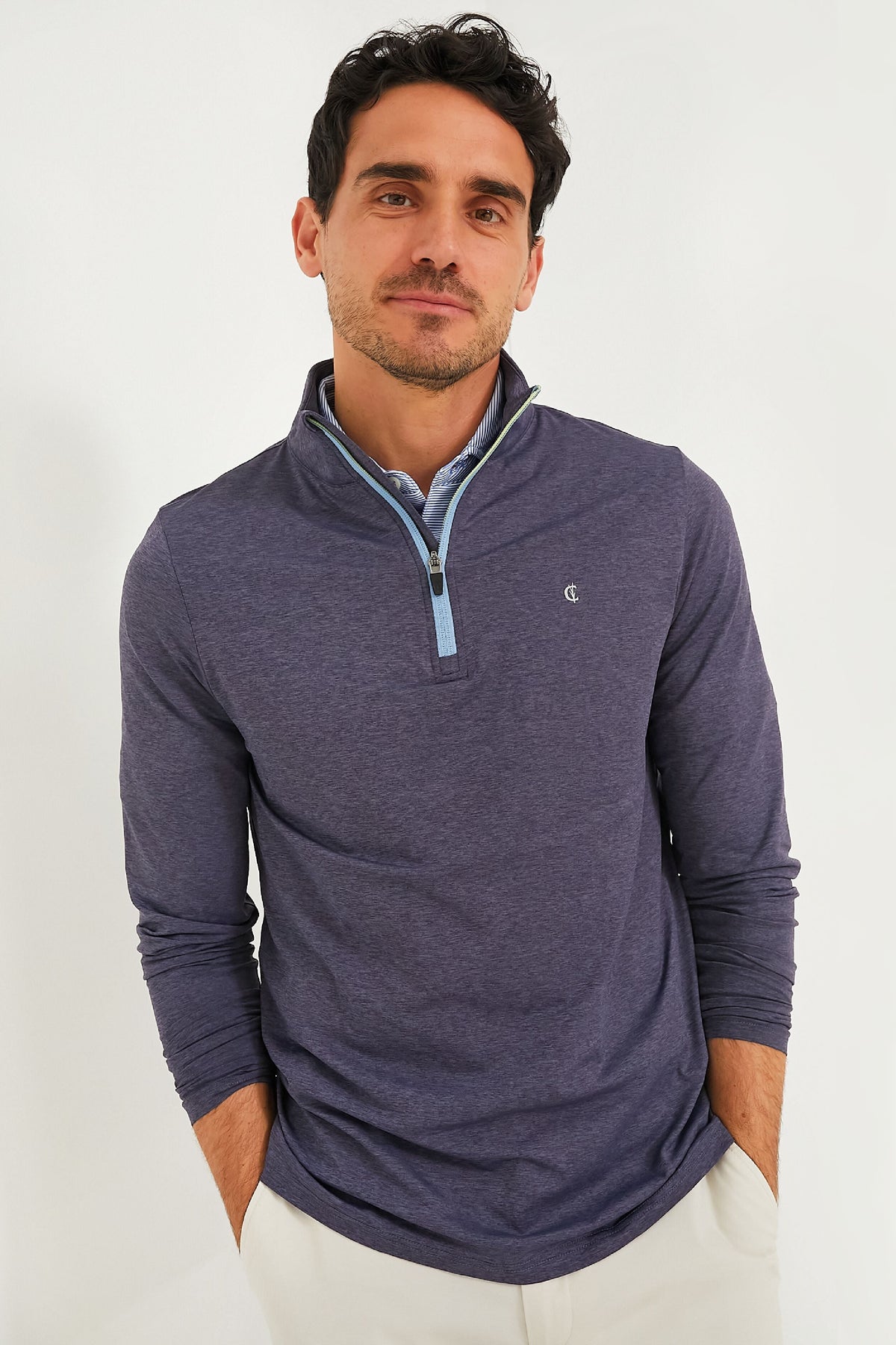 Heathered Navy Featherweight Performance Pullover